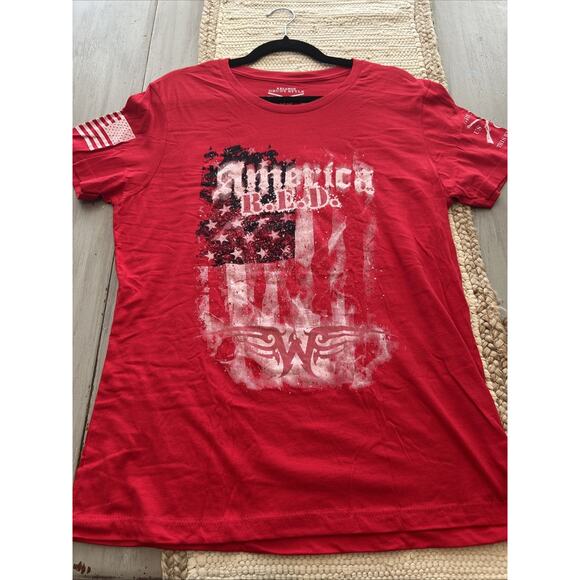 Grunt Style Red White America RED Crew Neck T Shirt Women’s Sz XXL - Picture 1 of 8